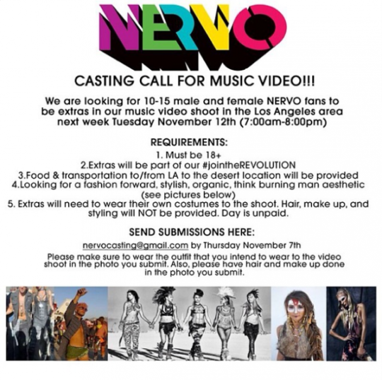 Grab a role in Nervo's upcoming "Revolution" music video!